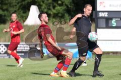 Kreisklasse - Saison 2023/2024 -SV Zuchering - SV Oberstimm - Thomas Frank schwarz Oberstimm - Lukas Högele rot Zuchering - Foto: Meyer Jürgen