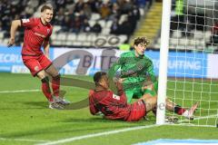 3. Liga; SSV Ulm - FC Ingolstadt 04; Tor Jubel Treffer 0:3 Marcel Costly (22, FCI) Jasper Maljojoki (23, FCI) Torwart Schmitt Max (1 Ulm)