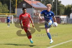 Bayernliga Nord - Saison 2023/2024 - FC Ingolstadt 04 - Würzburger FV 04 - Udogu David rot FCI - Obrusnik Paul blau Würzburg - Foto: Meyer Jürgen