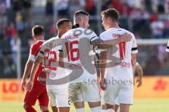 Toto-Pokal Finale; Würzburger Kickers - FC Ingolstadt 04; Kopfball Tor Jubel Treffer Ryan Malone (16, FCI) 1:2 Siegtreffer JMarcel Costly (22, FCI) Sebastian Grönning (11, FCI)