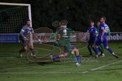 Landesliga - Saison 2024/25 - SV Manching - TV Erkheim - Fabian Neumayer (Nr.9 - SV Manching) mit einer Torchance -  - Florian Egle Torwart Erkheim - Foto: Meyer Jürgen