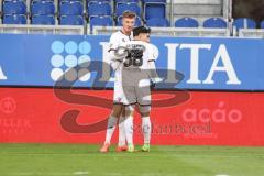 3. Liga; SV Wehen Wiesbaden - FC Ingolstadt 04; Tor Jubel Treffer Benjamin Kanuric (8, FCI) 0:1 mit Deniz Zeitler (38, FCI)