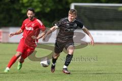 Bezirksliga - Saison 2025/26 - FC Fatih Ingolstadt - TSV Rohrbach - Nico Elfinger schwarz Rohrbach  - Atilla Demir rot Fatih - Foto: Meyer Jürgen