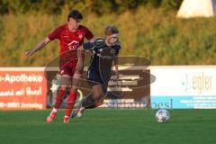 Kreisliga - Saison 2025/26- SV Zuchering - TV Münchsmünster - Yannick Stibbe rot Zuchering  - Silas Wisser blau MÜ-Münster  - Foto: Meyer Jürgen