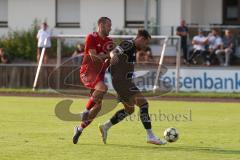 Kreispokal - Saison 2025/26- SV Eitensheim- TSV Gaimersheim  - Florian Trini rot Eitensheim - Domenic Raimann schwarz Gaimersheim - Foto: Meyer Jürgen