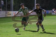 Landesliga - Saison 2025/26 - SV Manching - SSV Niedersonthofen - Leon Peric (Nr.20 - SV Manching) - Manuel Bayrhof schwarz Niedersonthofen - Foto: Meyer Jürgen
