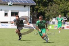 Bezirksliga - Saison 2024/25 - FC Gerolfing - SpVgg Feldmoching - Armin Bortenschlager (Nr.18 - FC Gerolfing) - Dino Tadic grau Feldmoching - Foto: Meyer Jürgen