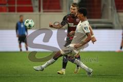 3. Liga - Saison 2026/27 - FC Ingolstadt 04 - TSG Hoffenheim II - Yannick Deichmann (Nr.20 - FCI) - Tristan Spranger (Nr.13 - Hoffenheim) - Foto: Meyer Jürgen
