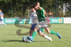 Bezirksliga - Saison 2024/25 - FC Gerolfing - TSV Rohrbach - Leo Zänger (Nr.11 - FC Gerolfing) - Maximilian Merkl weiss Rohrbach - Foto: Meyer Jürgen