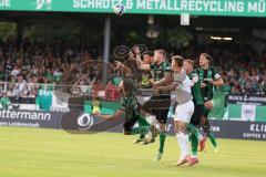 3.Liga - Saison 2023/2024 - Preußen Münster - FC Ingolstadt 04 - Lukas Fröde (Nr.34 - FCI) - Julian  Klügl (Nr.31 - FCI) - Rico Preisinger (Nr.21 - Preussen Münster) -  - Foto: Meyer Jürgen