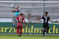 3.Liga - Saison 2022/2023 - SC Freiburg II - FC Ingolstadt 04 - Torwart Marius Funk (Nr.1 - FCI) - Lars Kehl (Nr.15 - SC Freiburg II) - Dominik Franke (Nr.3 - FCI) -  - Foto: Meyer Jürgen