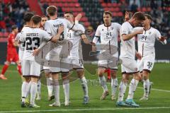 3. Liga - Saison 2024/25 - FC Ingolstadt 04 - SpVgg Unterhaching - Der 1:0 Führungstreffer durch Benjamin Kanuric (Nr.8 - FCI) - XXXXX - Foto: Meyer Jürgen