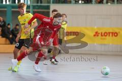 Lotto Bayern Hallencup - Saison 2024/25 - Türkisch SV Ingolstadt - FC Hitzhofen/Oberzell- Aurel Kuqanaj rot Türkisch - Foto: Meyer Jürgen