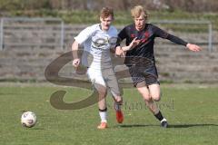 Bayernliga Nord - Saison 2025/26 - FC Ingolstadt 04 II - SpVgg Bayern Hof - Patrick Bachmann (Nr.8 - FC Ingolstadt II) - Tim Scherbaum weiss Bayern Hof  - Foto: Meyer Jürgen