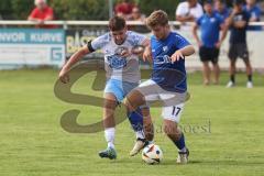 Kreisklasse - Saison 2024/25- TSV Großmehring - SV Oberstimm - Jonas WEIDINGER WEISS OBERTSIMM - Benedigt Neubauer blau Großmehring - Foto: Meyer Jürgen