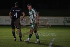 Landesliga - Saison 2025/26 - SV Manching - SSV Niedersonthofen - Luca Bienek (Nr.16 - SV Manching) wird im Strafraum gefoult und es gibt Strafstoß - Sebastian Graßl (Nr.10 - SV Manching) verschießt den Elfmeter - enttäuscht - Foto: Meyer Jürgen