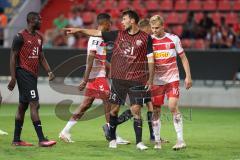 Toto-Pokal - Saison 2023/2024 - FC Ingolstadt 04 - Jahn Regensburg - Lukas Fröde (Nr.34 - FCI) - Daouda Beleme (Nr.9 - FCI) - Foto: Meyer Jürgen