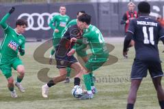 Bayernliga Nord - Saison 2024/25 - FC Ingolstadt 04 II - VFB Eichstätt - Aurel Kuqanaj (Nr.27 - FCI U21) - Jonas Fries grün Eichstätt - Foto: Meyer Jürgen