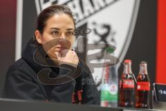 3. Liga; FC Ingolstadt 04 - Erzgebirge Aue; Pressekonferenz Interview Cheftrainerin Sabrina Wittmann (FCI) Sieg 1:0