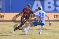 3. Liga; FC Hansa Rostock - FC Ingolstadt 04; Zweikampf Kampf um den Ball Marcel Costly (22, FCI) Ruschke Felix (29 HR)