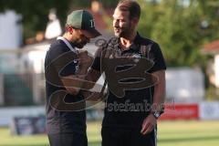 Testspiel - Saison 2025/26 - SV Manching - TSV Gaimersheim - Cheftrainer Manfred Kroll (TSV Gaimersheim) - Cheftrainer Cüneyt Köz (SV Manching) - Foto: Meyer Jürgen