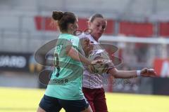 2. Bundesliga Frauen - Saison 2025/26 - FC Ingolstadt 04 Frauen - SC Sand - Jenny Beyer (Nr.8 - FC Ingolstadt Frauen I) - Schneider Kim grün SC Sand  - Foto: Meyer Jürgen