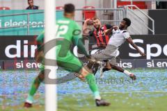 3. Liga; FC Ingolstadt 04 - SV Waldhof Mannheim; Yannick Deichmann (20, FCI) Flanke Arase Kelvin (38 SVWM) Torwart Hanin Omer (12 SVWM)