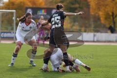 2. Bundesliga Frauen - Saison 2025/26 - FC Ingolstadt 04 Frauen - Eintracht Frankfurt II - Annika Kömm (Nr.25 - FC Ingolstadt Frauen I) - Bednorz Keira weiss Frankfurt - Jenny Beyer (Nr.8 - FC Ingolstadt Frauen I) - Foto: Meyer Jürgen