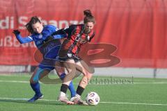 ***2. Bundesliga Frauen - Saison 2025/26 - FC Ingolstadt 04 Frauen - SV Meppen - Hagg Sarah blau Meppen  - Emma Kusch (Nr.9 - FC Ingolstadt Frauen I) - Foto: Meyer Jürgen