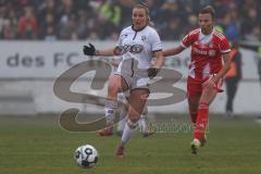 DFB -Pokal Frauen - Saison 2025/26 - FC Ingolstadt 04 Frauen - FC Bayern München - Jenny Beyer (Nr.8 - FC Ingolstadt Frauen I) - Caruso Arianna rot Bayern - Foto: Meyer Jürgen