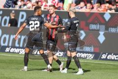 3. Liga; FC Ingolstadt 04 - FC Hansa Rostock; Tor Jubel Treffer Kopfball Sebastian Grönning (11, FCI) Marcel Costly (22, FCI) Dennis Borkowski (7, FCI)