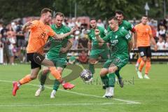 Toto-Pokal; SV Manching - FC Ingolstadt 04; Zweikampf Kampf um den Ball Jannik Mause (7, FCI) #Ralf Schröder (SVM)#Fabian Neumayer SVM)