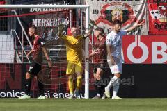 3. Liga; FC Ingolstadt 04 - Hallescher FC; Torwart Marius Funk (1, FCI) Simon Lorenz (32, FCI) Mladen Cvjetinovic (19, FCI)