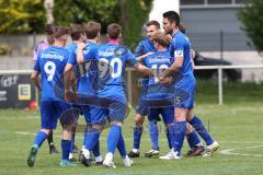 Kreisklasse - Saison 2025/26- TSV Großmehring - ST Scheyern - Der 1:1 Ausgleichstreffer durch Benedikt Huber blau Großmehring - jubel -  - XXXXX - Foto: Meyer Jürgen