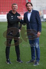 3.Liga - Saison 2022/2023 - FC Ingolstadt 04 -  - Pressekonferenz - Cheftrainer Michael Köllner (FCI) links - Portrait - Sportdirektor Ivica Grlic (FCI) rechts -  - Foto: Meyer Jürgen