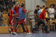 Lotto Bayern Hallencup - Saison 2024/25 - Halbfinale  - SV Manching -  Türkisch SV Ingolstadt - Jubel bei Türkisch SV nach dem Sieg und Einzug ins Finale -  Foto: Meyer Jürgen