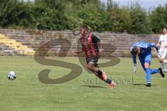 Bayernliga Nord - Saison 2024/25 - FC Ingolstadt 04 II - TSV Karlburg - Micah Ham (Nr.25 - FCI U21) mit dem 3:0 Führungstreffer - Leon Zwickl Torwart Karlsburg - jubel - - XXXXX - Foto: Meyer Jürgen