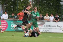 Bezirksliga - Saison 2025/26 - FC Gerolfing - TSV Gaimersheim - Timo Kraus (Nr.21 - FC Gerolfing) - Thomas Schreiner (Nr.10 - TSV Gaimersheim) - Foto: Meyer Jürgen