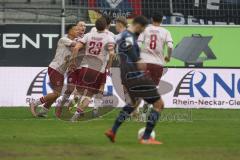 3. Liga - Saison 2025/26 - Waldhof Mannheim  -  FC Ingolstadt 04 - Der 1:2 Führungstreffer durch Ognjen Drakulic (Nr.30 - FC Ingolstadt 04) - jubel - XXXXX - Foto: Meyer Jürgen