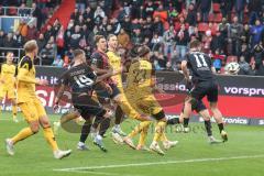 3. Liga; FC Ingolstadt 04 - Dynamo Dresden; Lette Chance verpasst Sebastian Grönning (11, FCI) Bünning Lars (23 DD) Mladen Cvjetinovic (19, FCI) Simon Lorenz (32, FCI)