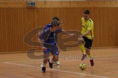 Hallenturnier Gaimersheim - Saison 2025/26 - DJK Ingolstadt - FC Hitzhofen - Tobias Dietze gelb Hitzhofen - Valentin Sutner blau DJK  - Foto: Meyer Jürgen