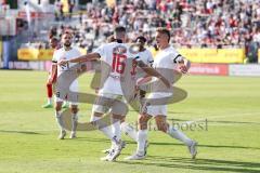 Toto-Pokal Finale; Würzburger Kickers - FC Ingolstadt 04; Kopfball Tor Jubel Treffer Ryan Malone (16, FCI) 1:2 Siegtreffer Julian Kügel (31, FCI) David Kopacz (29, FCI)