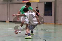 Hallenturnier Ingolstadt Nord - Saison 2024/25 - MBB SG MAnching - FC Fatih Ingolstadt  - Mustafa Kalidrim weisss Manching - Mert Karatas grün Fatih - Foto: Meyer Jürgen