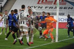 3. Liga - Saison 2026/27 - Waldhof Mannheim - FC Ingolstadt 04 - Lars Lokotsch (Nr.13 - FCI) - Torwart Thijmen Nijhuis (Nr.1 - Waldhof Mannheim) - Foto: Meyer Jürgen