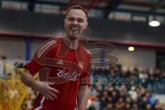 Lotto Bayern Hallencup - Saison 2024/25 - Türk SV Ingolstadt - TSV Rosenheim - Nikita Müller rot Türkisch schiesst ein Tor - jubel — Marian Murariu Torwart Rosenheim - Foto: Meyer Jürgen