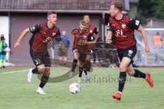 3. Liga; Testspiel; FC Ingolstadt 04 - Borussia Mönchengladbach; Julian Kügel (31, FCI) Jannik Mause (7, FCI) Yannick Deichmann (20, FCI)