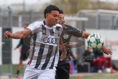 Bayernliga Nord - Saison 2026/27 - FC Ingolstadt 04 II - SV Fortuna Regensburg - Niklas Sommer weiss FCI - Marcel Onwudiwe dunkel Regensburg -  Foto: Meyer Jürgen