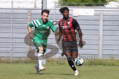 Bayernliga Nord - Saison 2024/25 - FC Ingolstadt 04 II - SV Fortuna Regensburg - Said Souleymane (Nr.17 - FCI U21) - Schmitt Lucas grün Regensburg - Foto: Meyer Jürgen