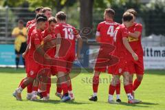 Kreisliga - Saison 2025/26- TSV Kösching - FC Mindelstetten - Der 1:0 Führungstreffer durch Sebastian Schneeberger rot Kösching - jubel - Foto: Meyer Jürgen