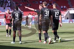 3. Liga; FC Ingolstadt 04 - Hallescher FC; Jannik Mause (7, FCI) Tor Jubel Treffer mit Daouda Beleme (9, FCI) Julian Kügel (31, FCI) Mladen Cvjetinovic (19, FCI)